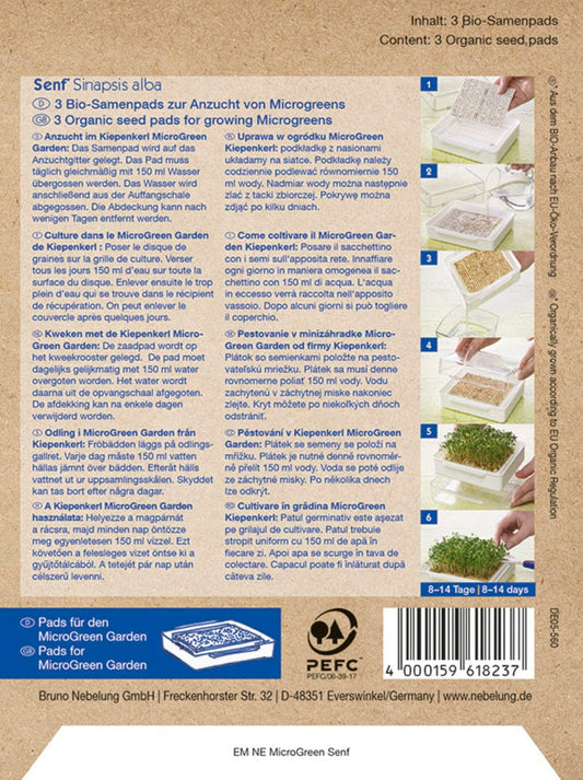  MicroGreen Garden Bio-Senf Nachfüllpads, 3 Stück