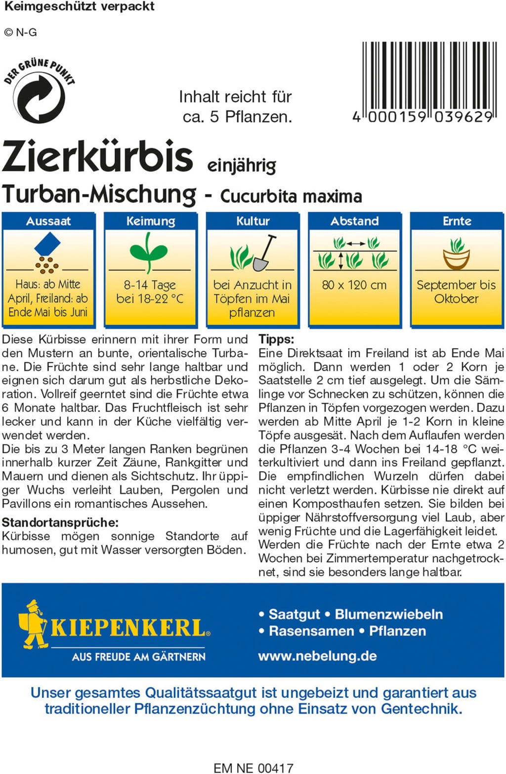  Zierkürbis "Turban-Mischung"