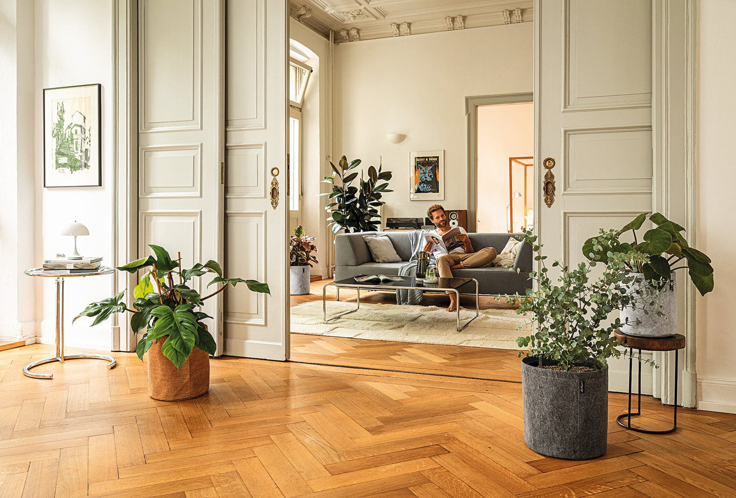 LECHUZA Pflanzgefäß TRENDCOVER "Kork" 32, Dark Natural