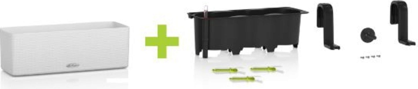 LECHUZA CUBE Color Triple Komplett-Set, Sandbraun