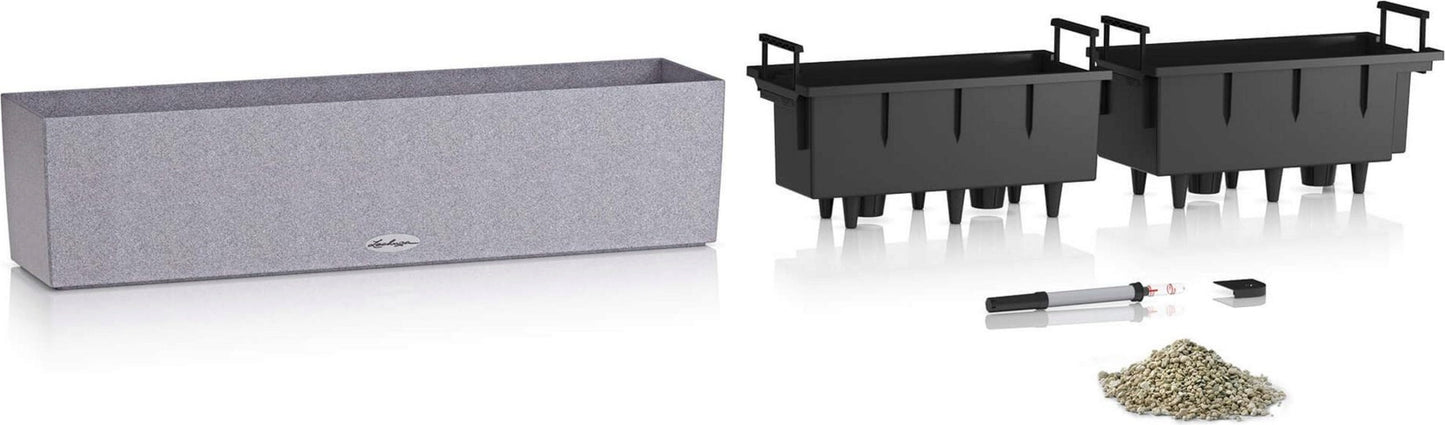 LECHUZA Pflanzgefäß BALCONERA Stone 80, Quarzweiß