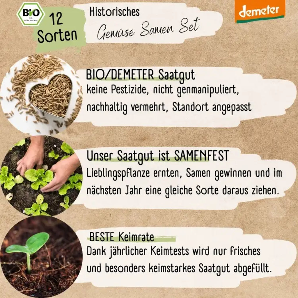  Bio Historisches Gemüse Samen Set