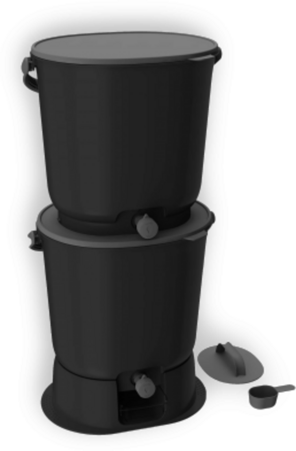  Bokashi Haushaltseimer "Organko Essential Black" 15,3 L, Doppelpackung