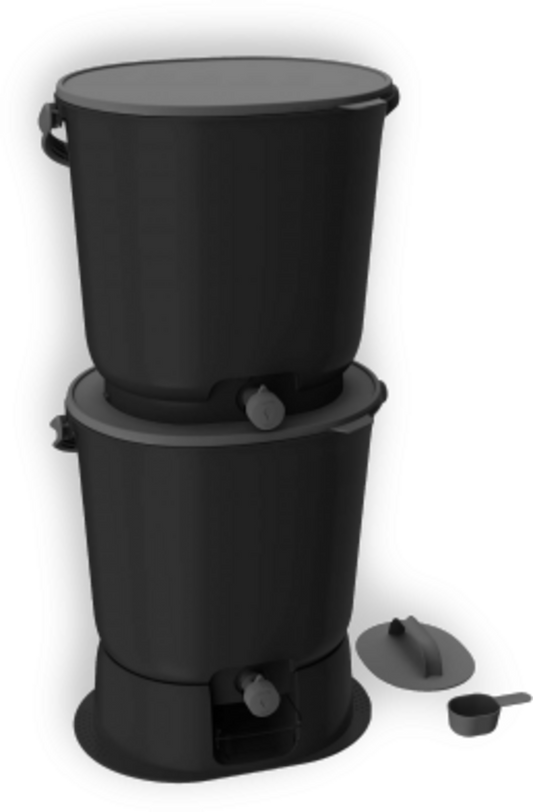  Bokashi Haushaltseimer "Organko Essential Black" 15,3 L, Doppelpackung