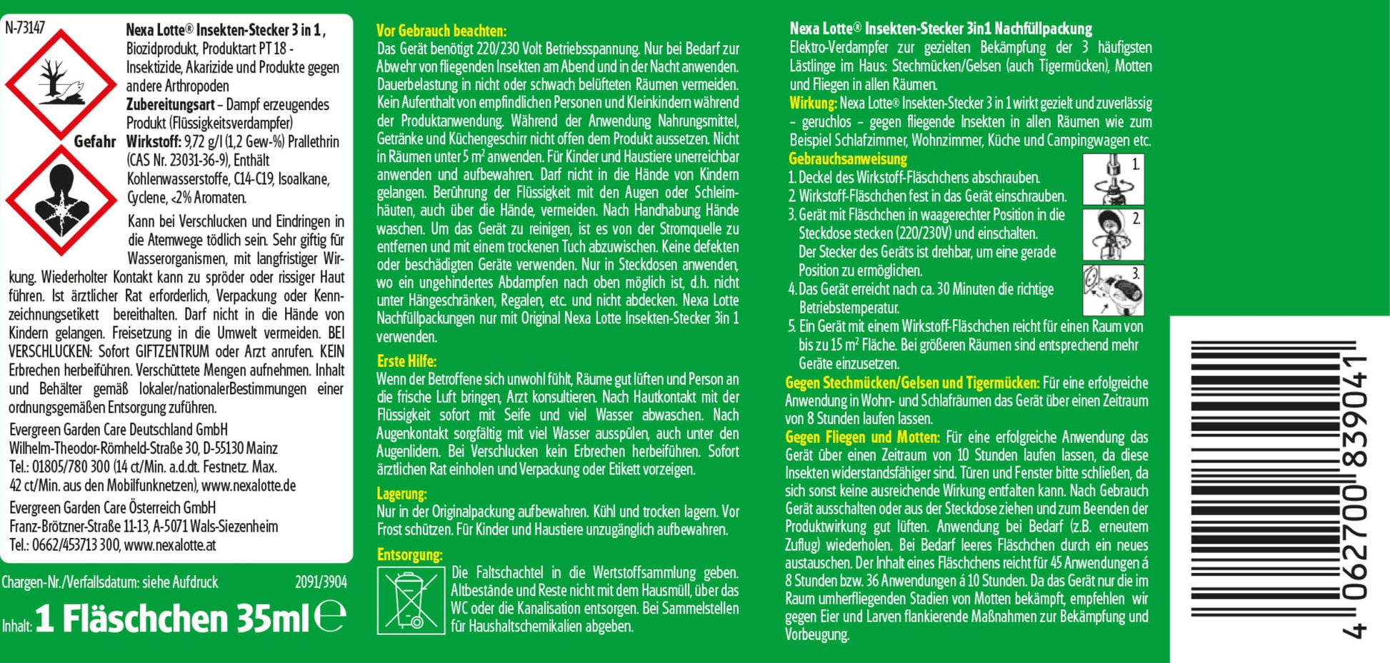  Insektenschutz 3 In 1 Nachfüllpackung, 35 Ml