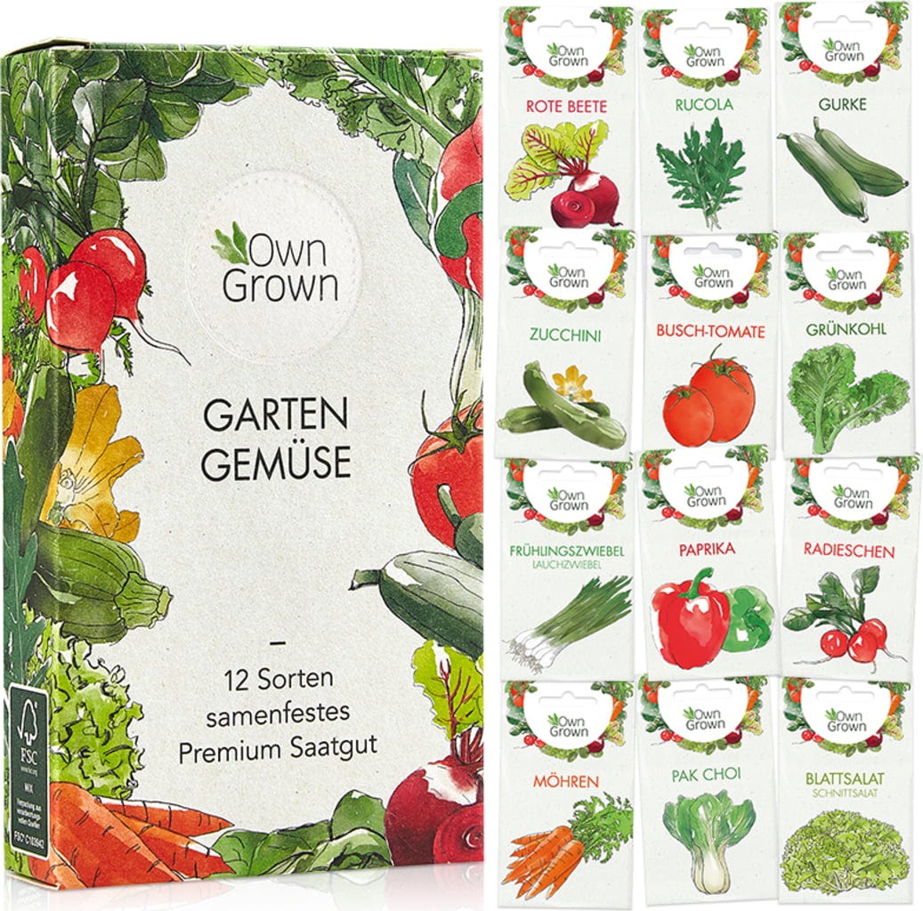  Garten-Gemüse 12er Saatgut-Set