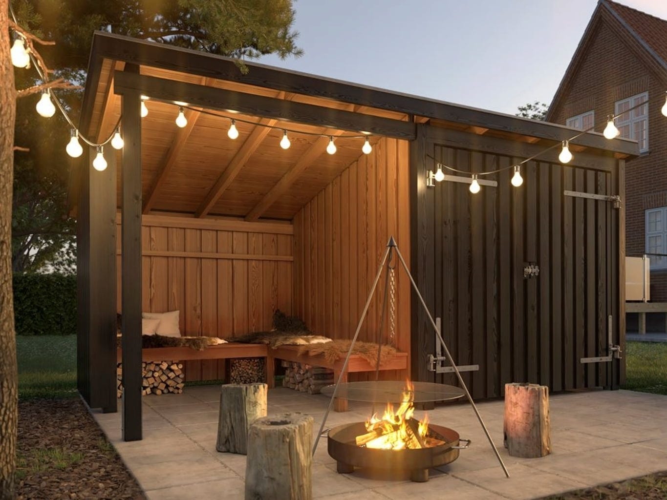 Plus Nordic Grillhütte/Gartenhaus - 9,5 M² - Typ 1A