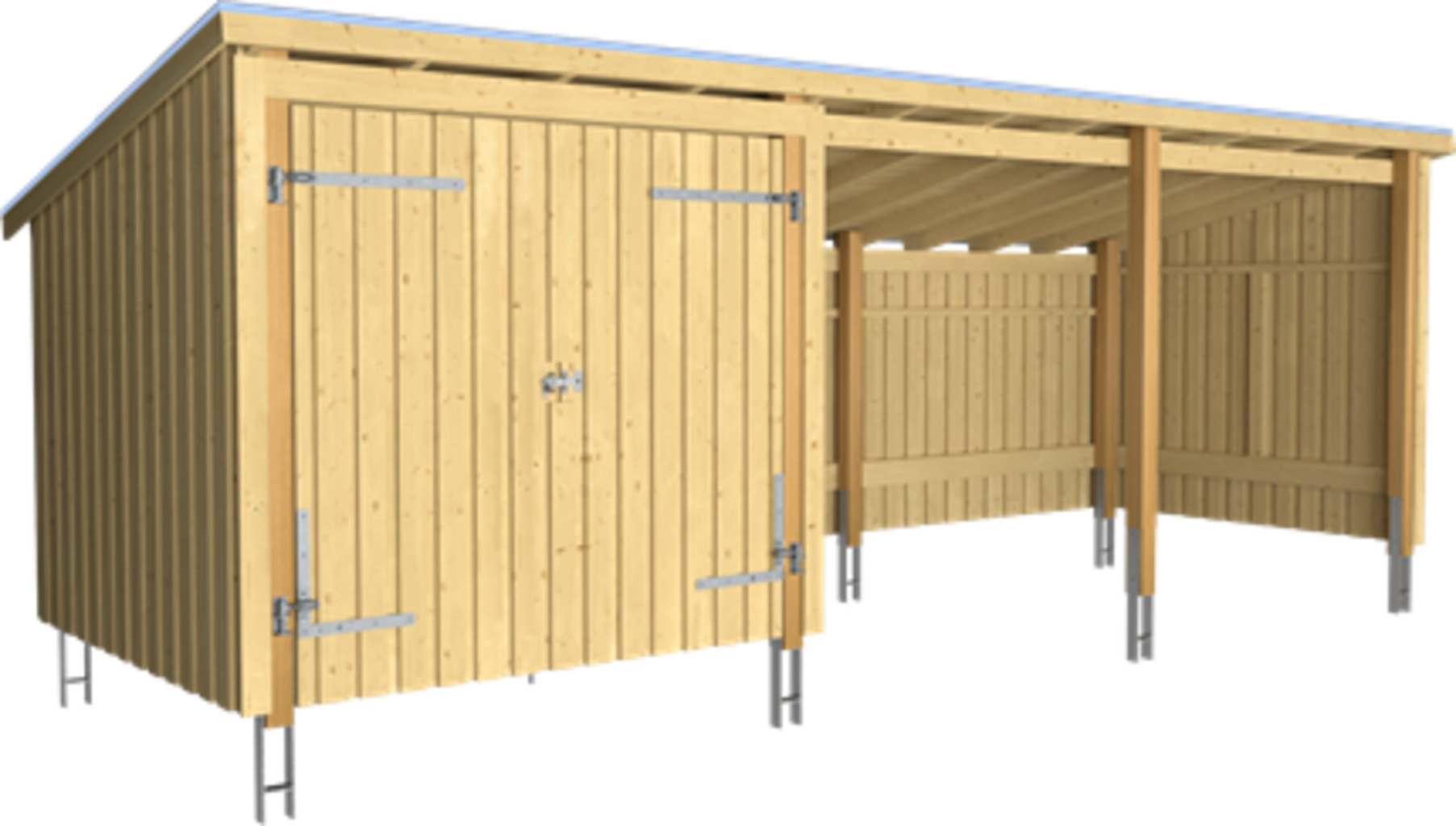 Plus Nordic Multi Gartenhaus 3 Module Mit Doppeltür Inkl. Zubehör