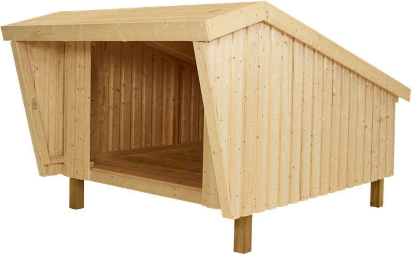 Plus Shelter - Unbehandeltes Holz | Inkl. Dachpappe & Aluleisten