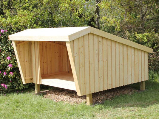 Plus Shelter - Unbehandeltes Holz | Inkl. Dachpappe & Aluleisten