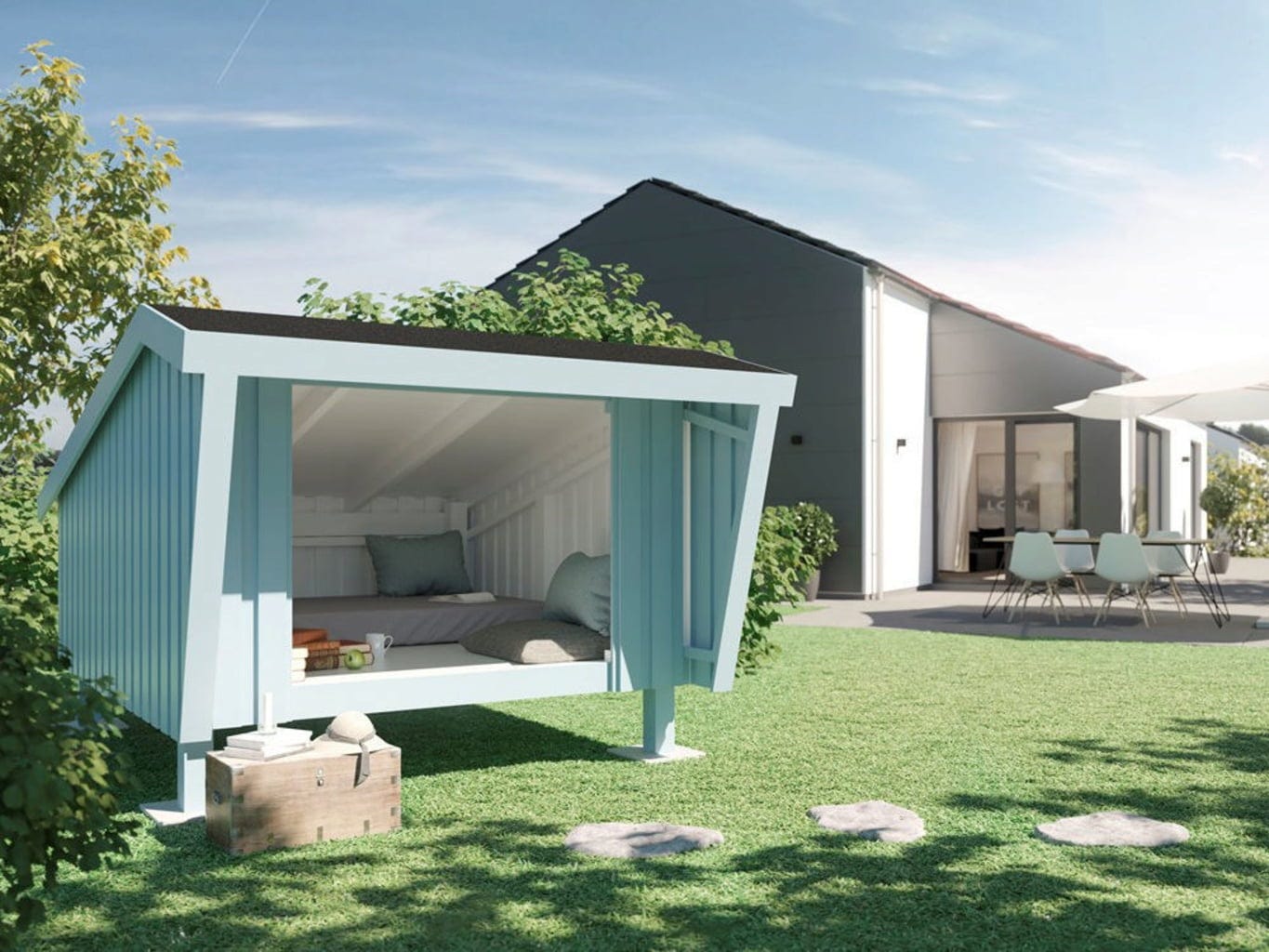 Plus Shelter - Unbehandeltes Holz | Inkl. Dachpappe & Aluleisten