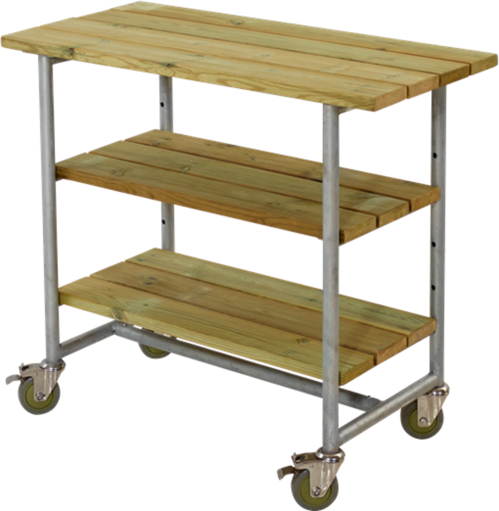 Plus Urban Picnic Pflanz-/Grilltisch Mit 2 Regale, Kiefer