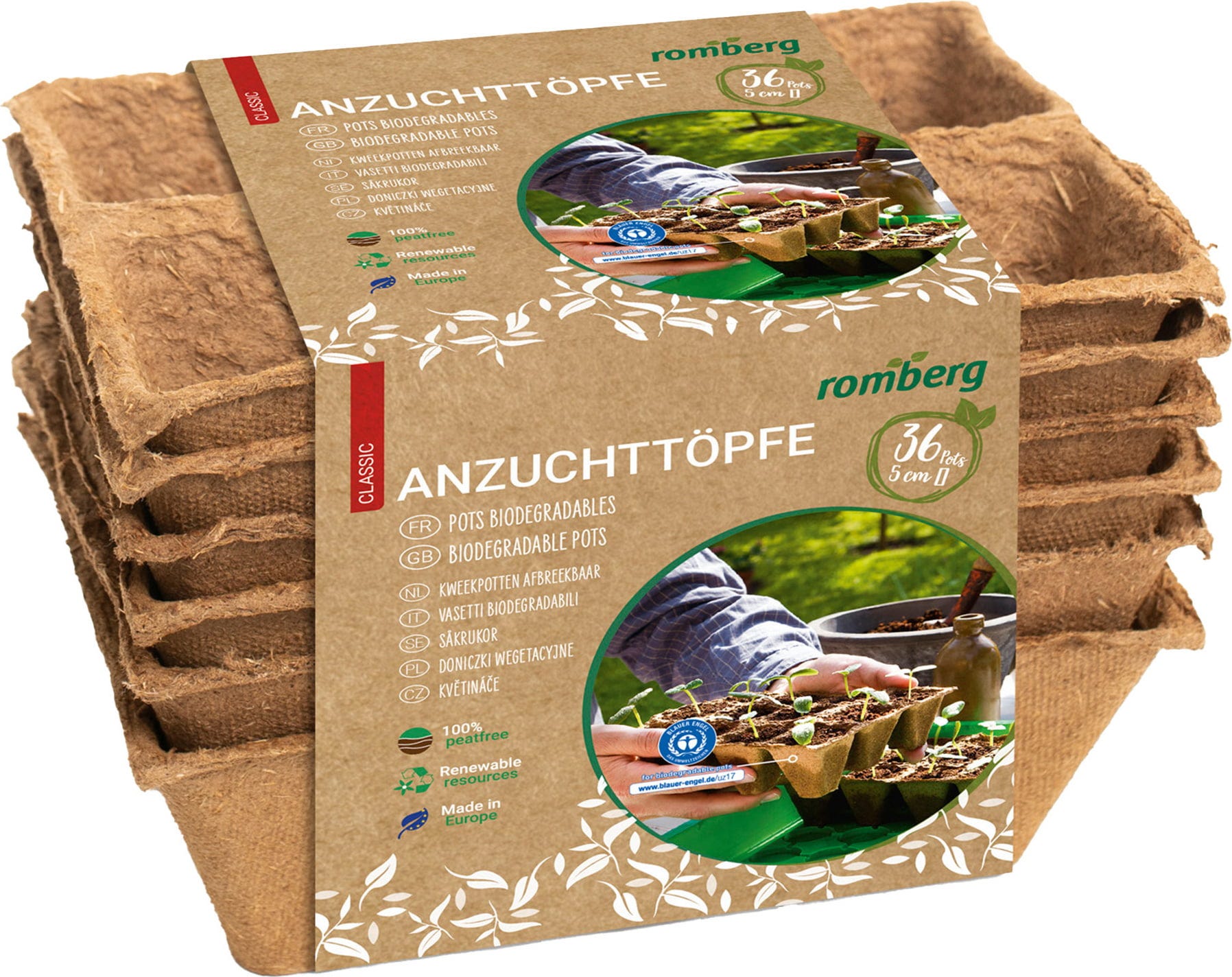  36 Anzuchttöpfe 5 Cm - 6 Strips à 6 Töpfe