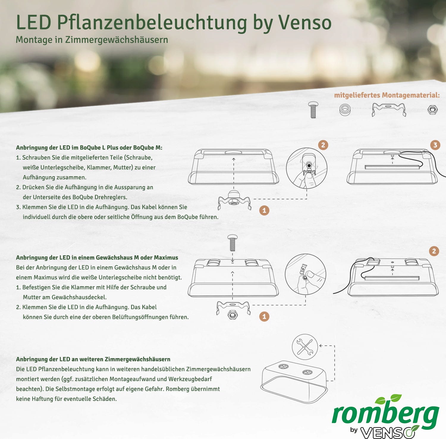  Gewächshaus & Pflanzkasten BoQube M PLUS LED & Heizmatte - Anthrazit-Sommergrün