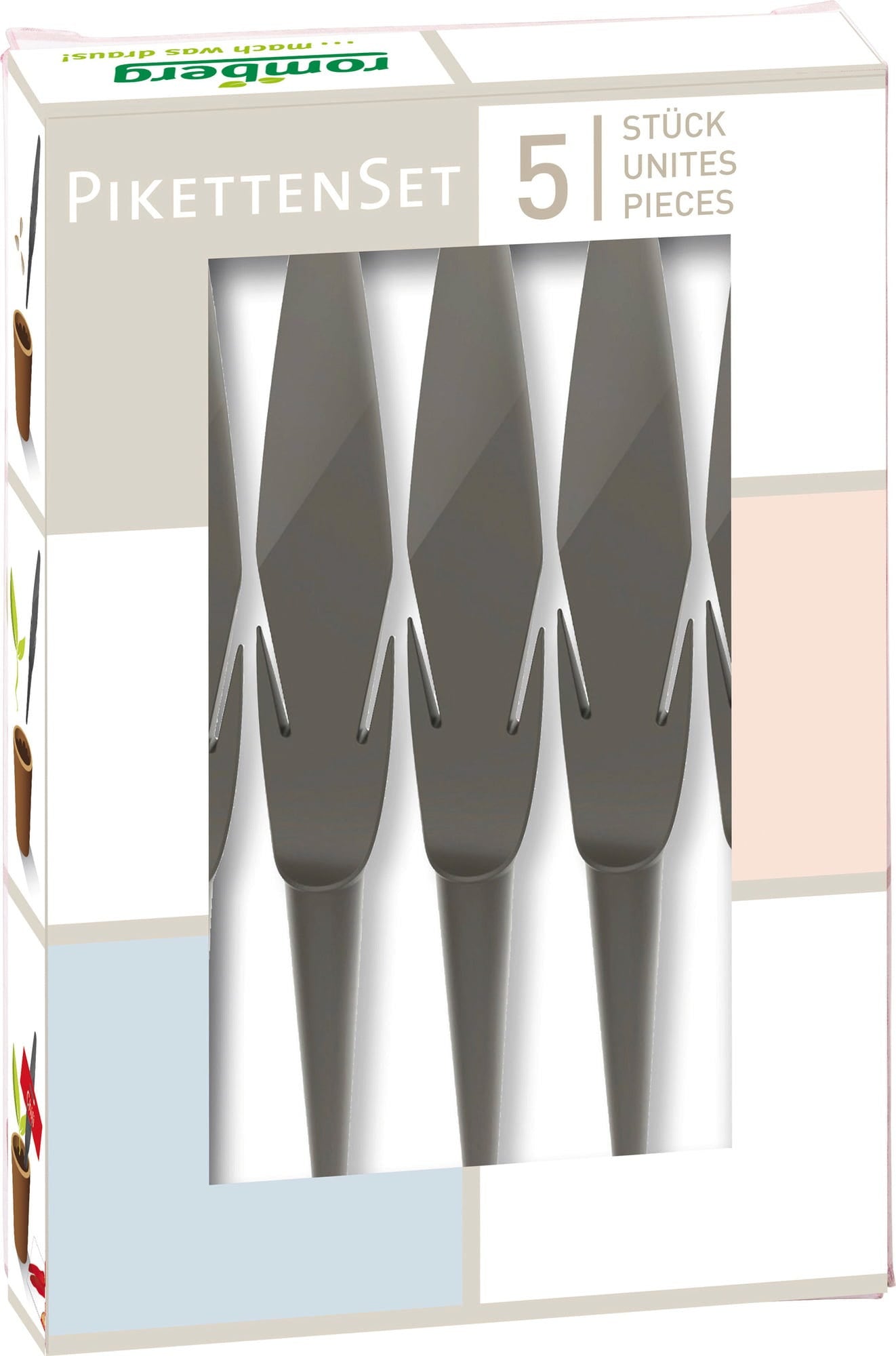  Piketten Set Inkl. Etikettenhalter & Pikierstab, 5er-Set
