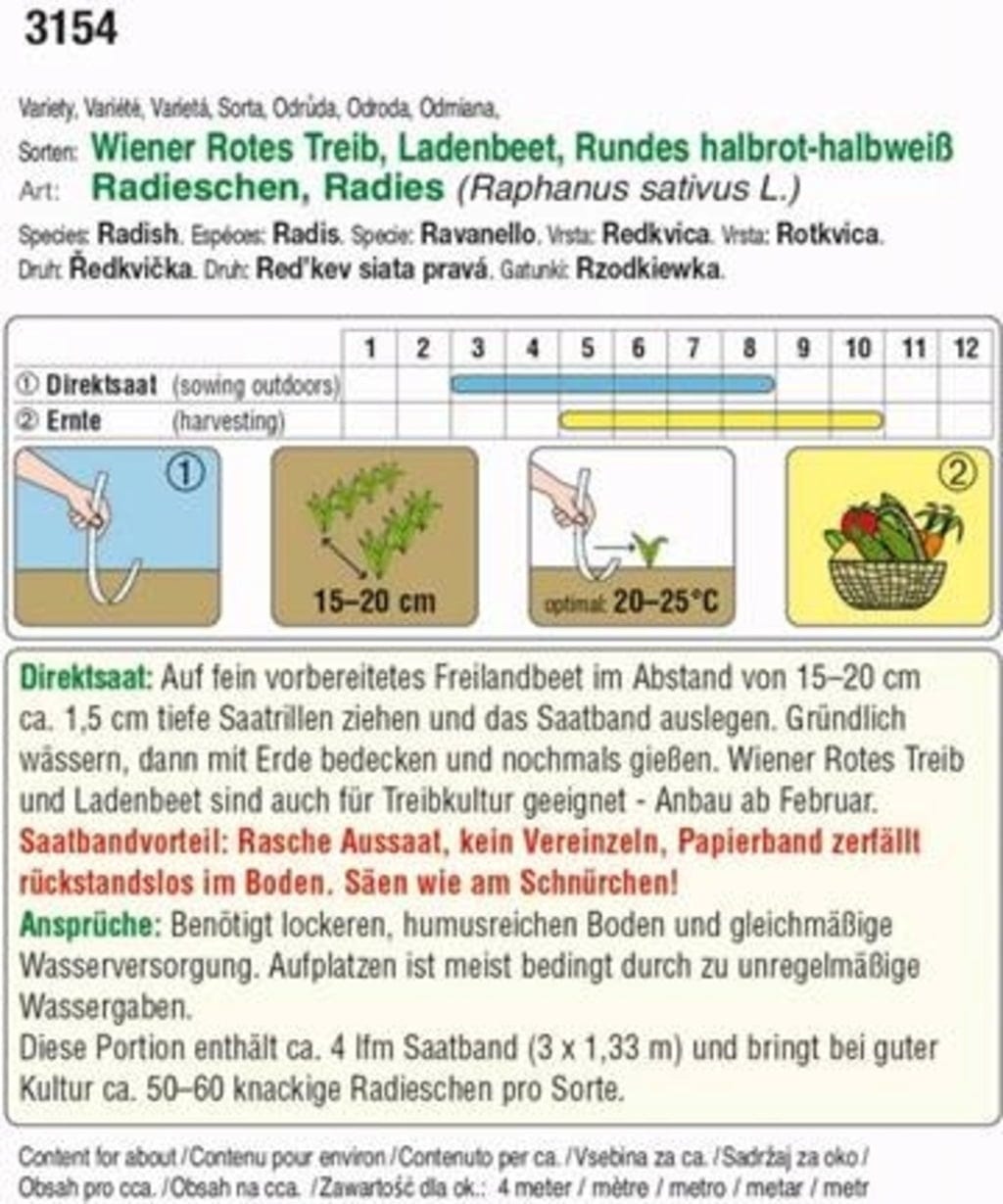  Saatband Radieschen Trio