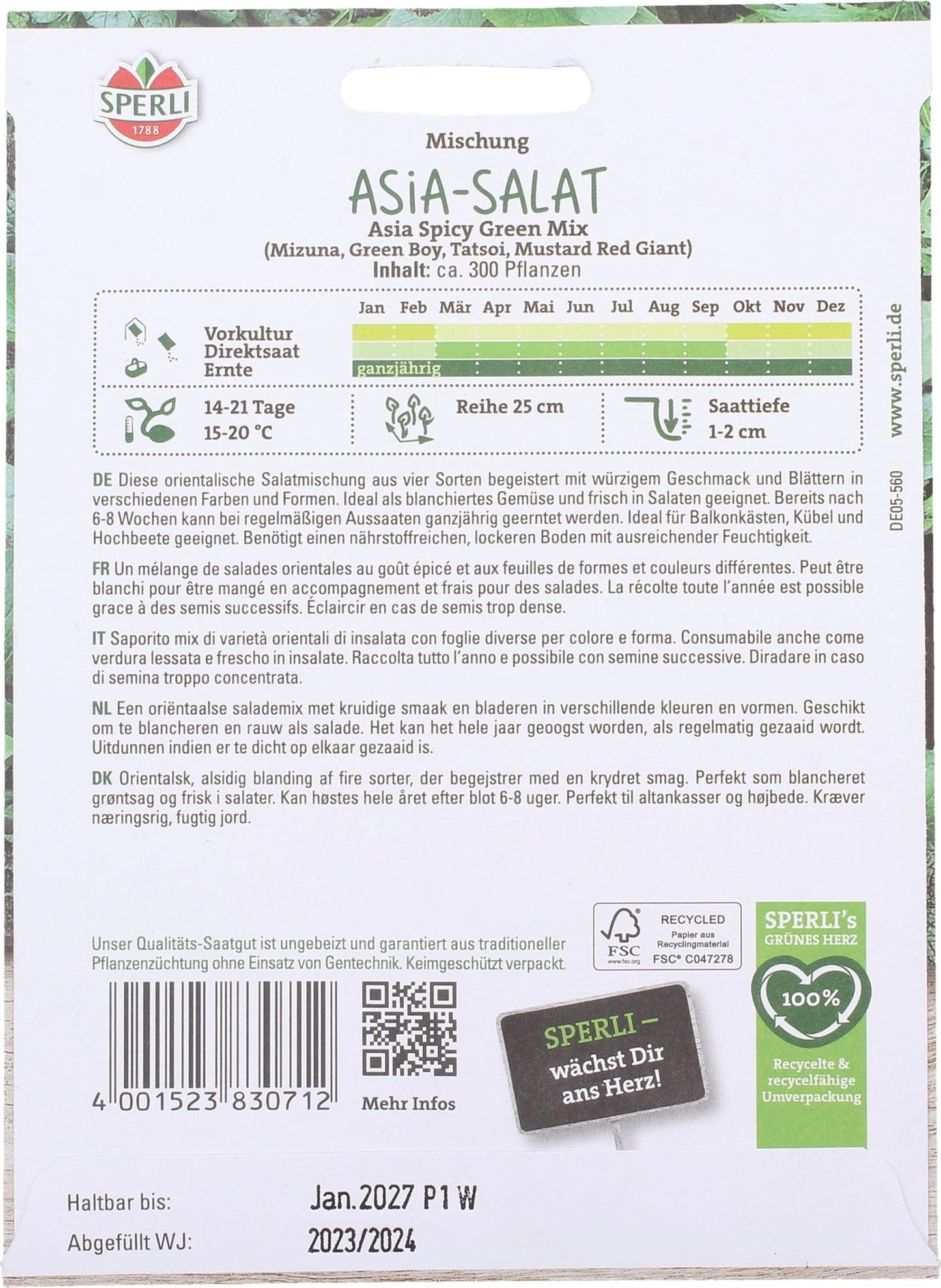  Salat Mischung "Asia Spicy Green Mix"