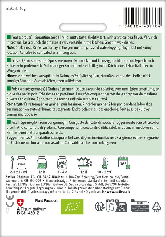  Bio Keimsprossen "Erbsen"