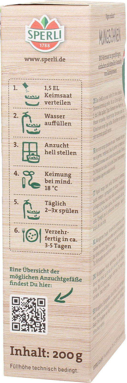  Bio Keimsprossen-Saat Mungbohnen
