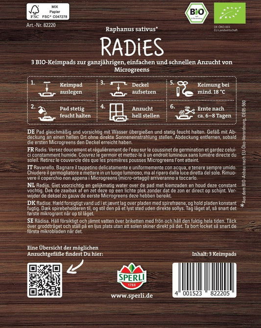  Bio Microgreen-Pads Radies