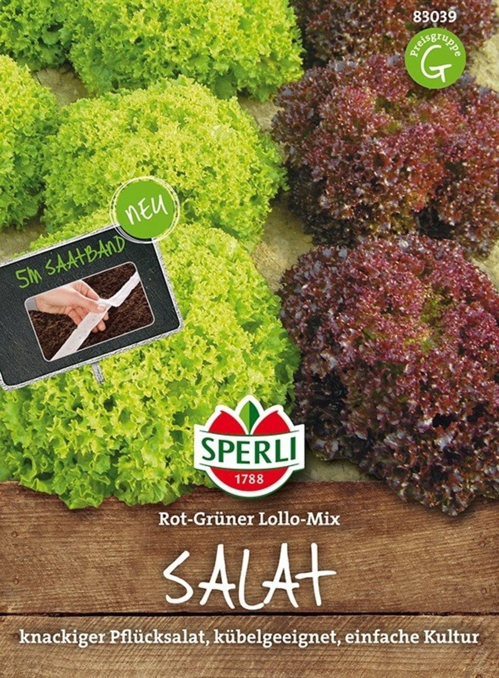  Salat-Mischung "Lollo-Mix" 5m Saatband