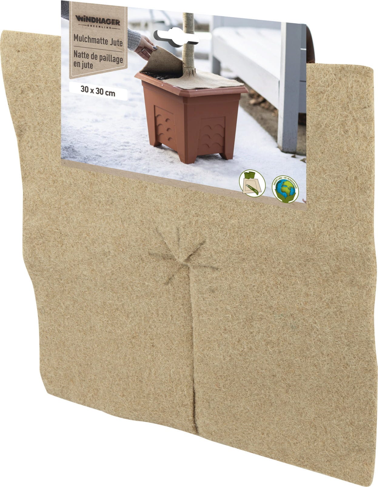 Windhager Jute Mulchmatte Öko, 30 X 30 Cm