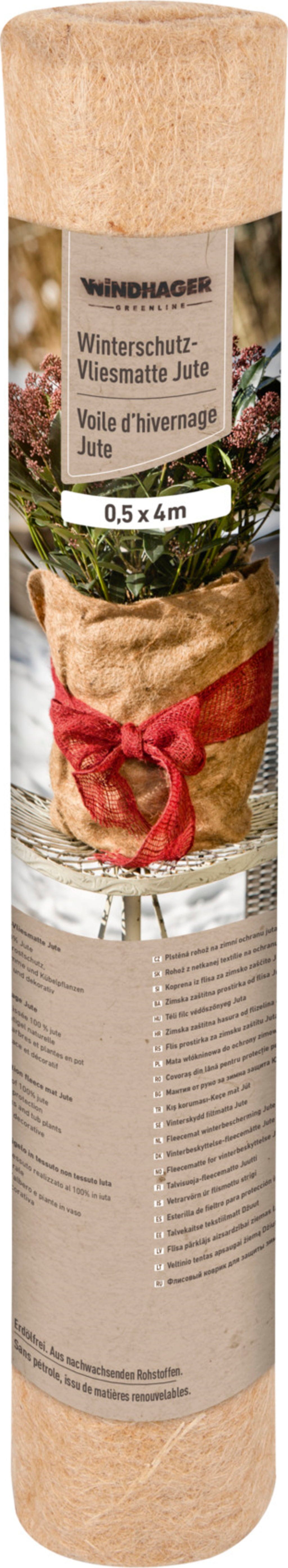 Windhager Jute Winterschutz-Vliesmatte Öko, 0,5 X 4 M