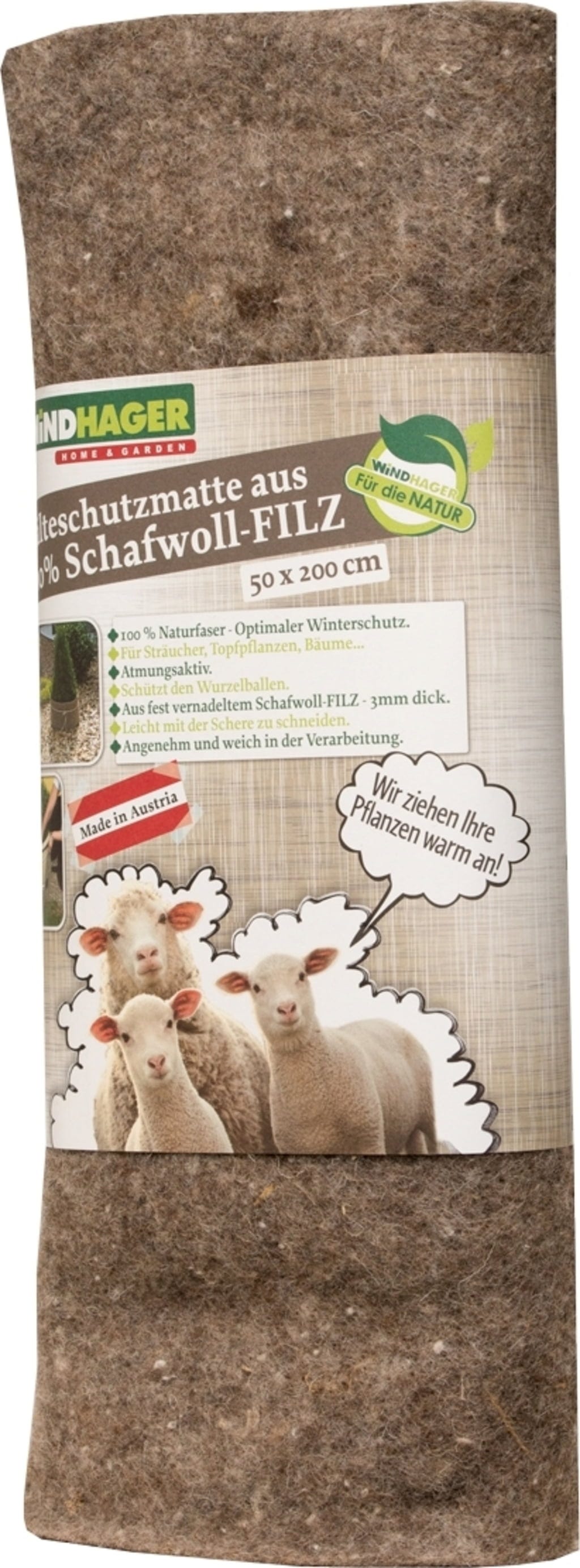 Windhager Schafwoll-Filzmatte, 2mx0,5m