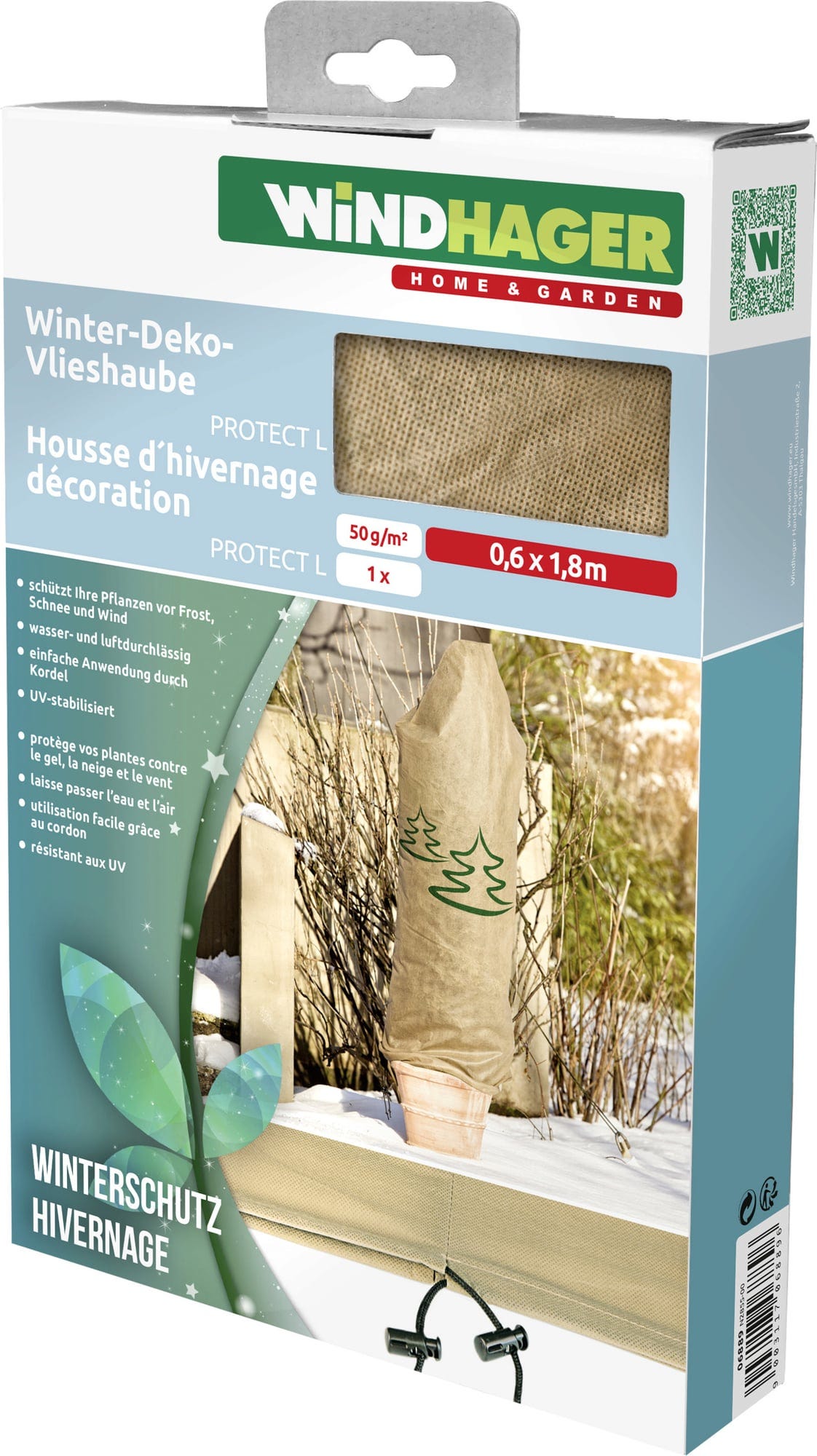 Windhager Winter-Deko-Vlieshaube Protect 0,6 X 1,8 M, Baum